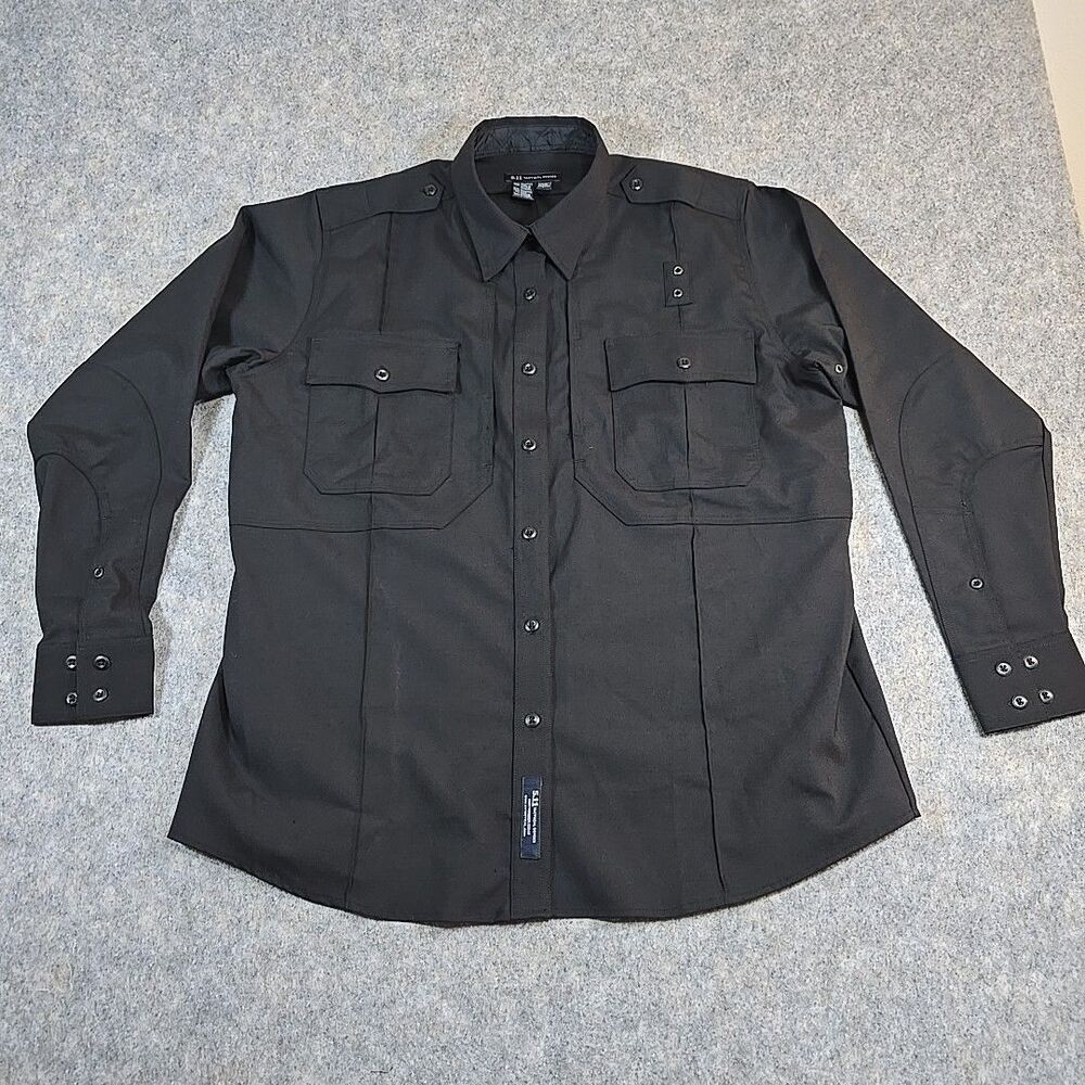 5.11 Tactical Series 32049 Women's Black XL Long Sleeve Button Up Uniform Safety